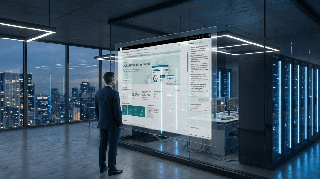 Plataforma Microsoft Dynamics 365 Business Central en la nube con capacidades de inteligencia artificial integradas