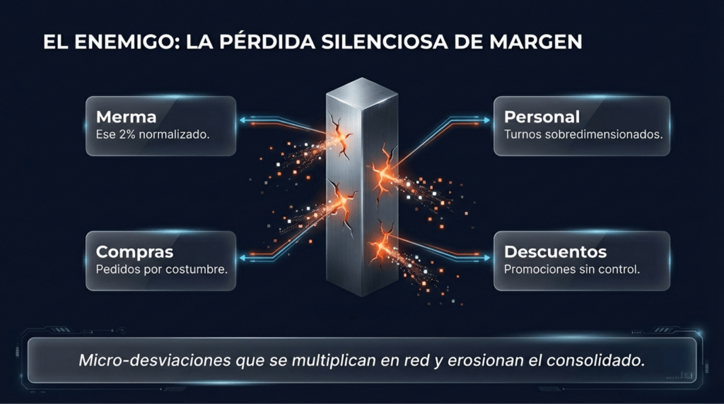 Pérdida de margen en grupos de restauración