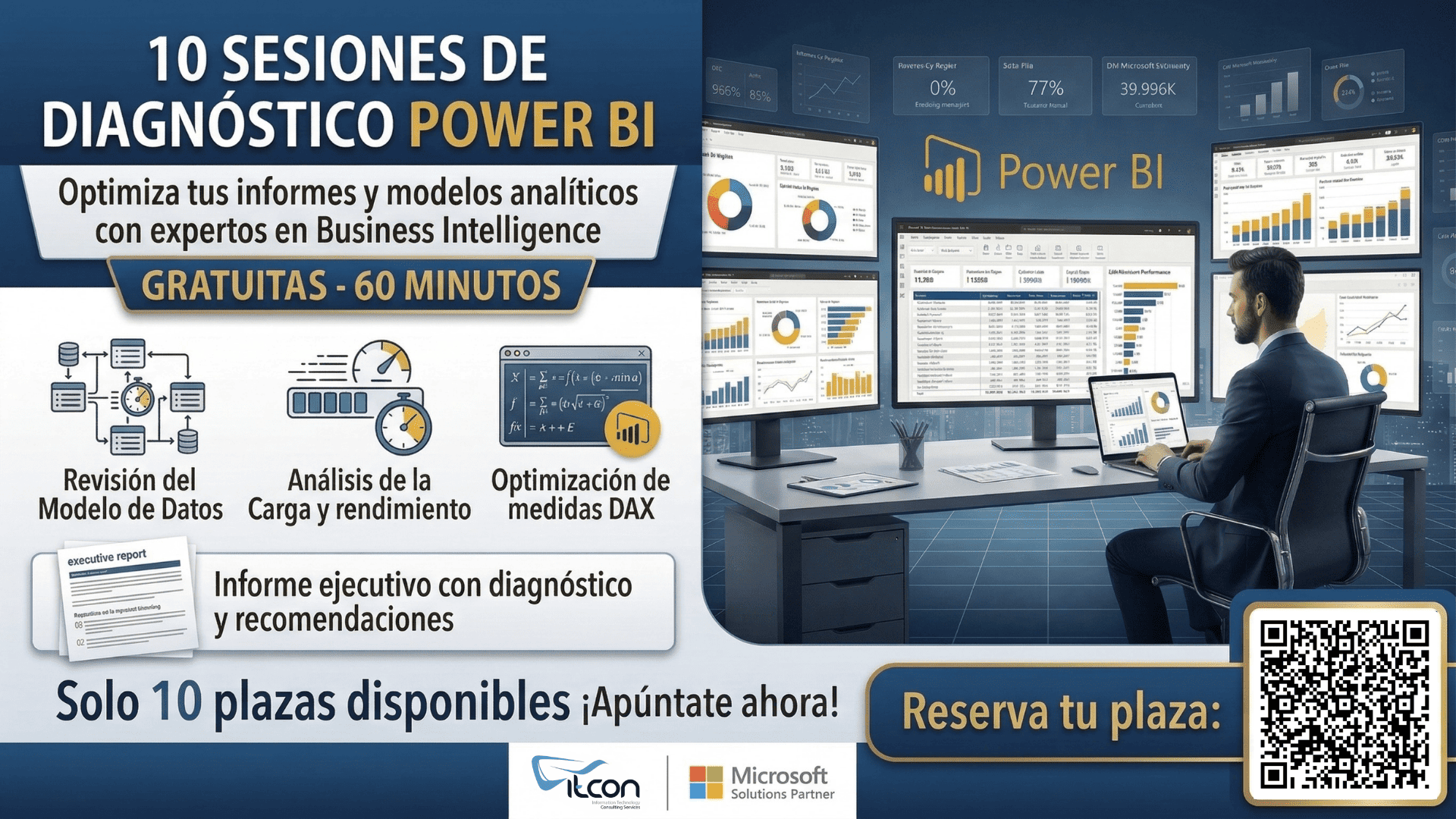 Diagnóstico Power BI de ITCON para optimizar informes, modelos de datos y rendimiento analítico
